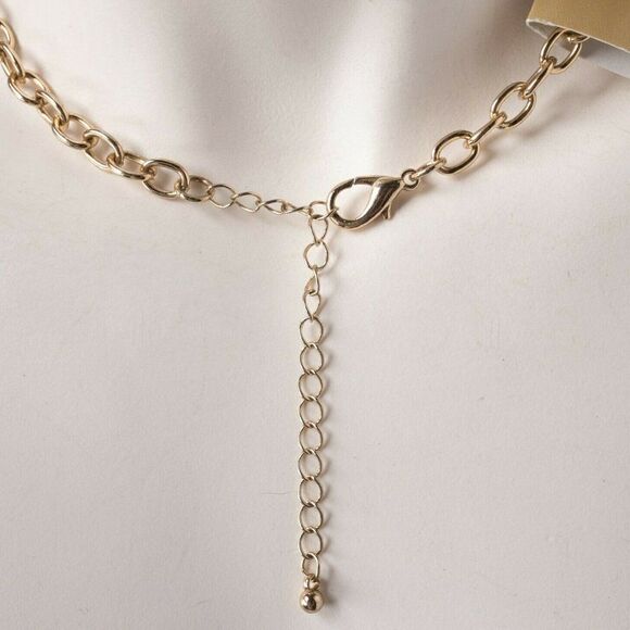 Acrylic Bead Orange Statement Necklace Waterfall - Picture 2 of 2